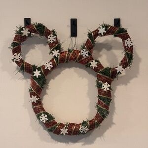 Festive Mickey Mouse Holiday Wreath with Red and Green Accents